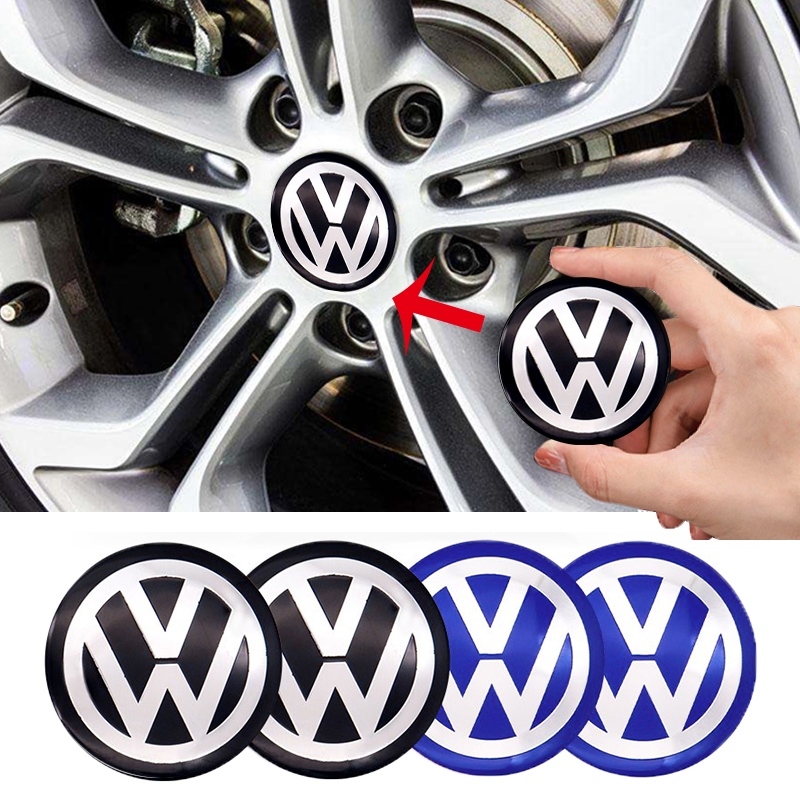 4pcs 56mm รถศูนย์ล้อ Hub Cap Badge Emblem Decal สติกเกอร์ล้อสําหรับ VolksWagenwerk VW Golf 4 5 6 7 8