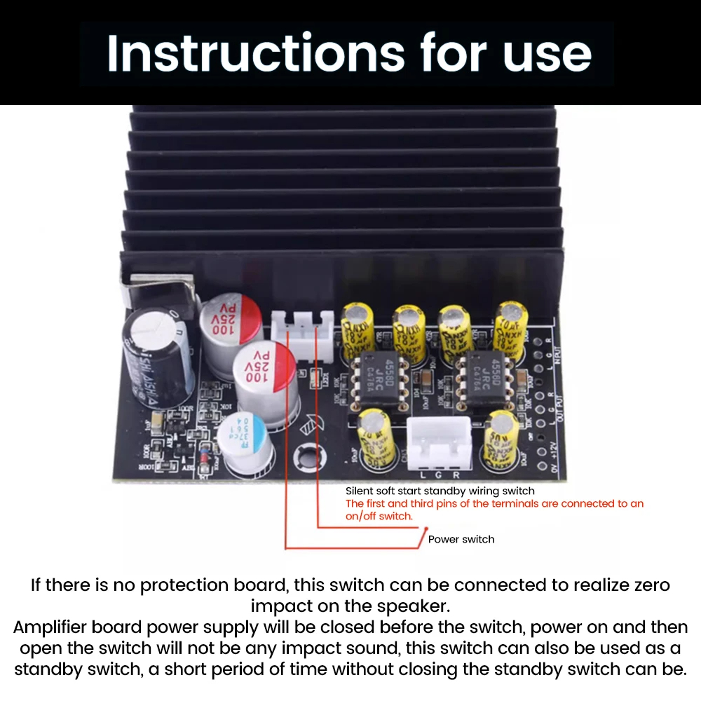 บอร์ดขยายเสียงสเตอริโอดิจิทัล DC19-50V TPA3255 Class D 300W+300W พลังงานสูง 2.0 สองช่อง ราคา ถูกที่สุด ดีลบีเคเค แกลเลอรีภาพที่ 6