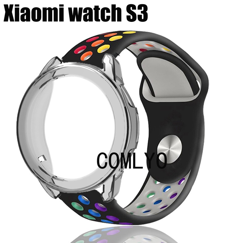 สําหรับ Xiaomi watch S3 เคส + สาย ซิลิโคน นิ่ม ผู้หญิง ผู้ชาย สมาร์ทวอทช์ สายป้องกันหน้าจอ ฟิล์มกันรอย
