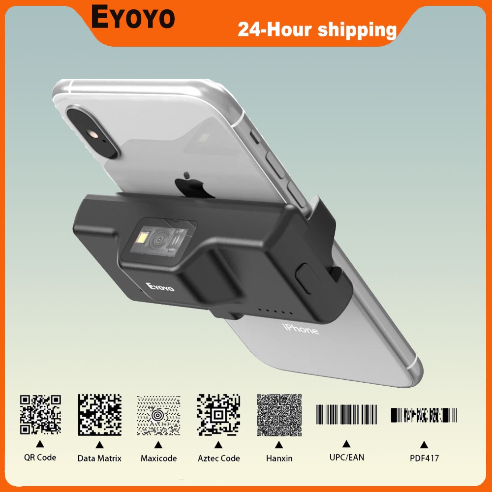 Eyoyo เครื่องสแกนบาร์โค้ดบลูทูธไร้สาย 2D QR ขนาดเล็ก สําหรับอ่านโค้ด 1D QR PDF417