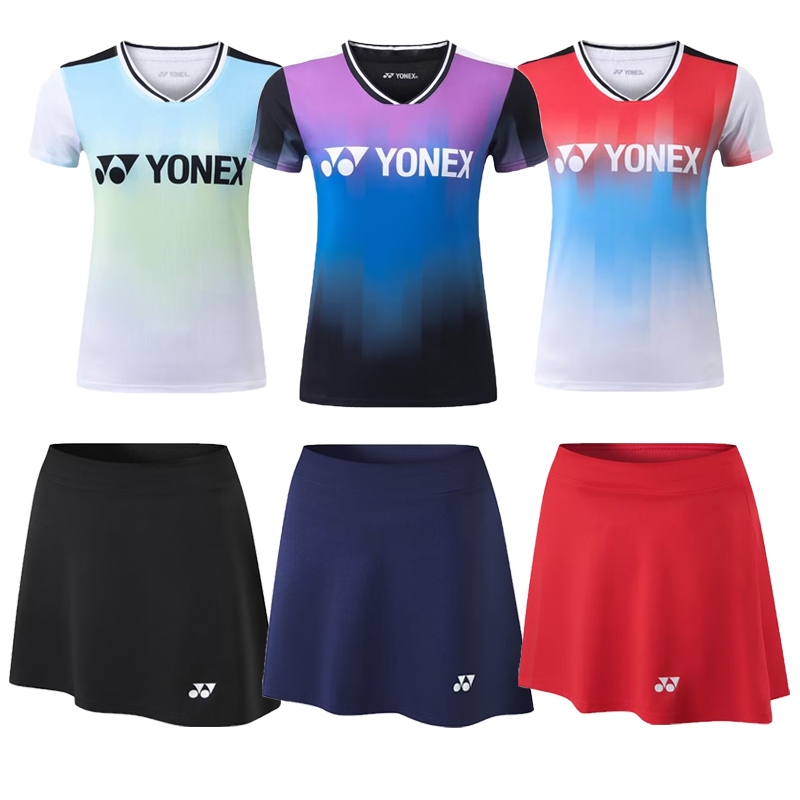 Yonex ใหม่ล่าสุด เสื้อกีฬาแบดมินตัน และกระโปรงสั้น สําหรับผู้หญิง 2024