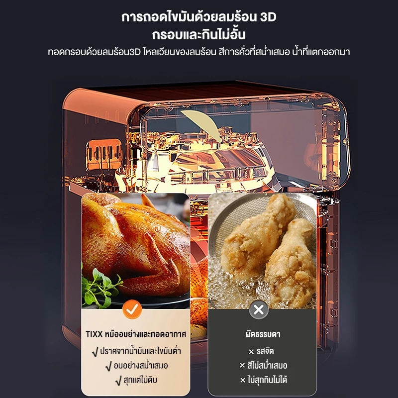 TIXX หม้อทอดไร้น้ำมัน 15 ลิตร รุ่น FD-1015 เตาอบหน้าจอสัมผัสมัลติฟังก์ชั่น หม้อทอดไฟฟ้า ไร้หม้อทอดลึก thumbnail 7