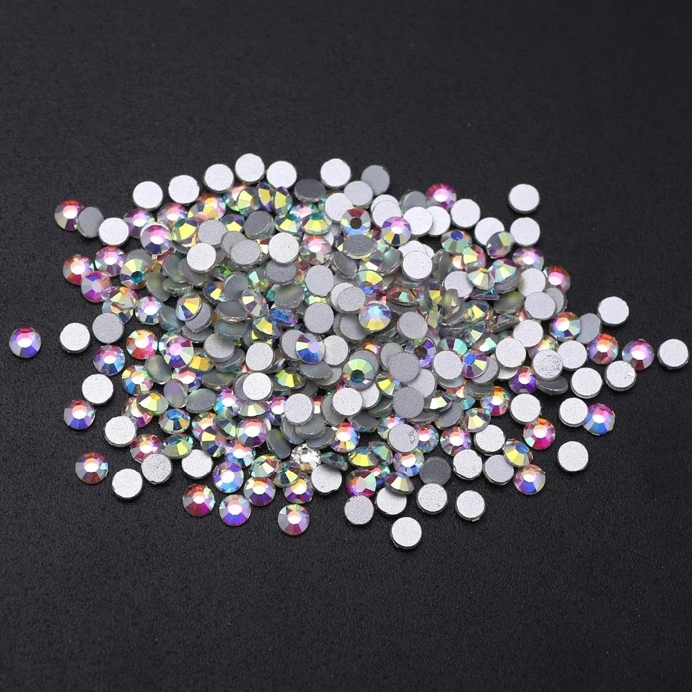 Ss3-ss50 แก้วคริสตัล Non Hot Fix Rhinestone Flatback 3D หินเล็บ Strass สําหรับเสื้อผ้าตกแต่ง