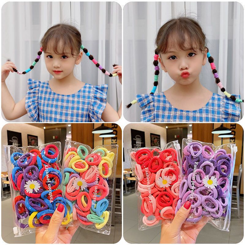 50 ชิ้น / เซต เกาหลี เวอร์ชั่น น่ารัก เด็ก ยางรัดผม ที่มีสีสัน Scrunchies ขนาดเล็ก นิ้วหัวแม่มือ ไซซ์ แหวนผม เด็กผู้หญิง เครื่องประดับผม