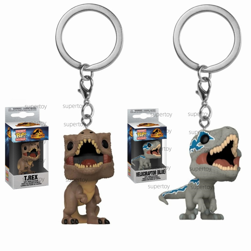 Funko Pop! พวงกุญแจ Jurassic World Dominion ฟิกเกอร์ Rex Blue ของเล่นสําหรับเด็ก