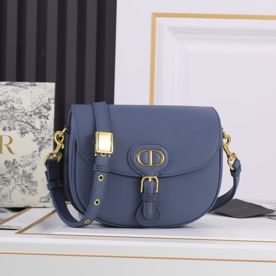 Dior กระเป๋าสะพายไหล่ กระเป๋าถือ สะพายข้าง สีฟ้า สําหรับผู้หญิง 22 ซม.