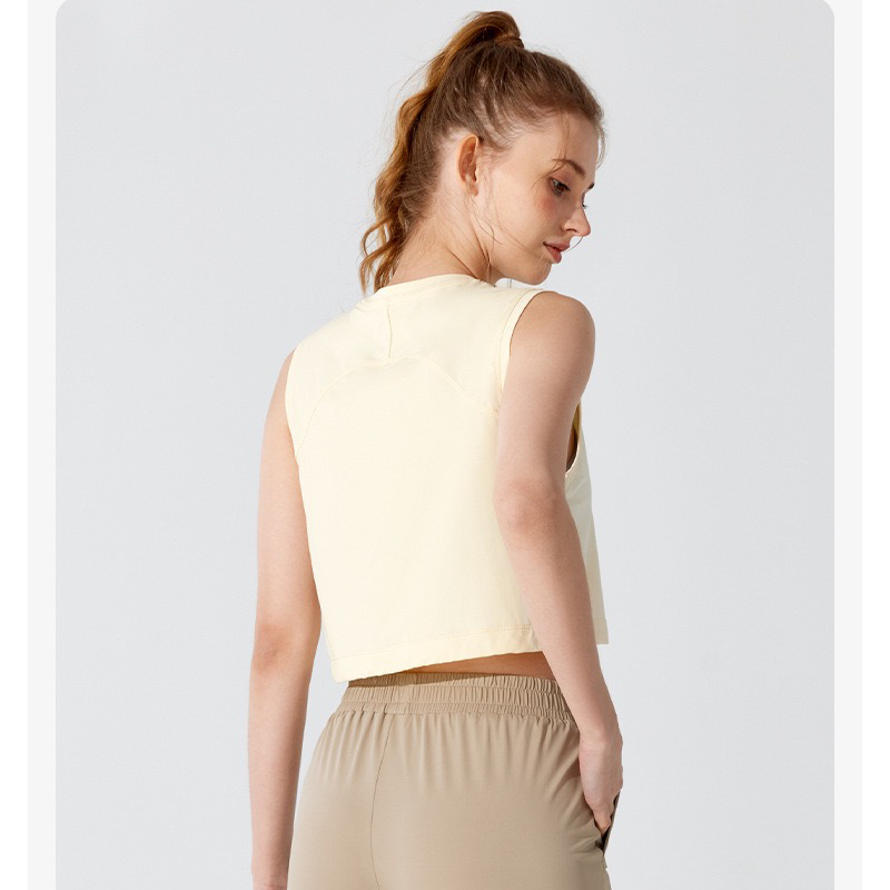 ท็อปส์ซูกีฬา โยคะเสื้อกล้ามฟิตเนสกีฬาแขนสั้นผู้หญิงเสื้อยืดระบายอากาศแฟชั่นหลวมวิ่งฤดูร้อนเสื้อผ้าออกกําลังกาย ราคา ถูกที่สุด ดีลบีเคเค แกลเลอรีภาพที่ 4