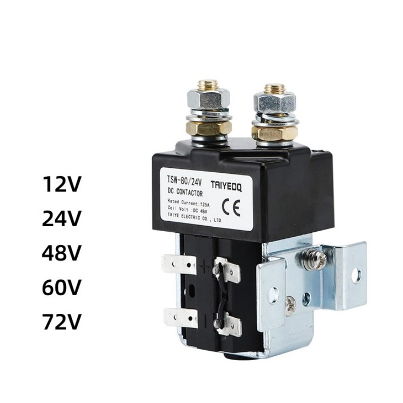 TSW-80 125A ปกติเปิดคอนแทค DC คอนแทคสําหรับระบบควบคุมอิเล็กทรอนิกส์ 12V 24V 48V 60V 72V