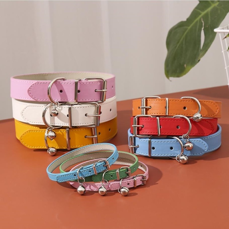 ปลอกคอสัตว์เลี้ยง หนัง PU อัลลอย ขนาดเล็ก และขนาดกลาง ปรับขนาดได้ 11 สี สําหรับสุนัข แมว