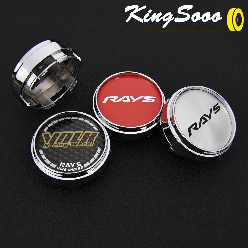 1ห่อ/4ตัว JDM ฝาดุมล้อ ขนาดขา 62มม ฝาครอบดุมล้อ ฝาปิดดุมล้อ VOLK RAYS โลโก้ สติ๊กเกอร์ ครอบดุมล้อตัวสูง สําหรับ แข่งรถ ขอบ สีดํา & สีเงิน