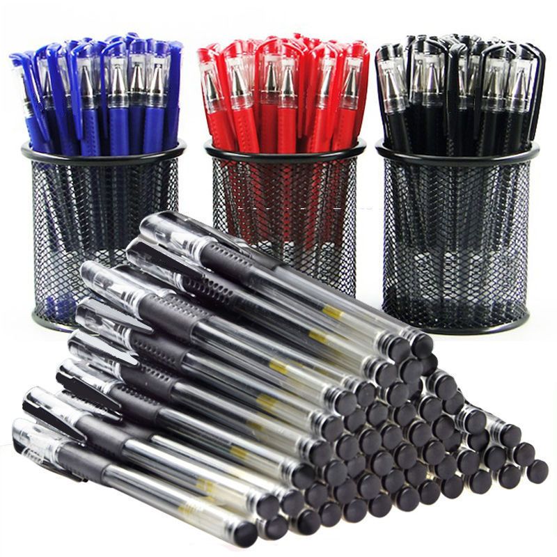ปากกาหมึกเจล แบบใส 0.5 มม. สีดํา แดง น้ําเงิน สําหรับสํานักงาน โรงเรียน