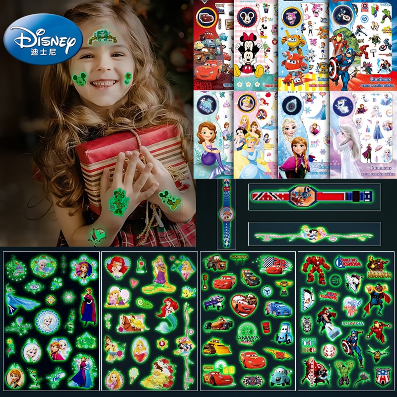 Disney tattoo เรืองเเสง ลายสัตว์ กันน้ำ sticker tattoo สติ๊กเกอรืลายสัตว์ รถ มีให้เลือกหลากหลายแบบ