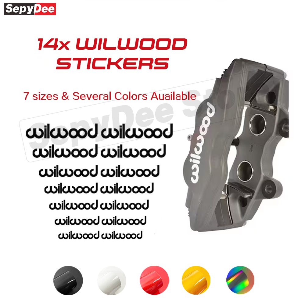 Wilwood Brake CALIPERS สติกเกอร์ตกแต่งดุมเบรกรถยนต์ กันน้ํา และทนอุณหภูมิสูง 4 ชิ้น