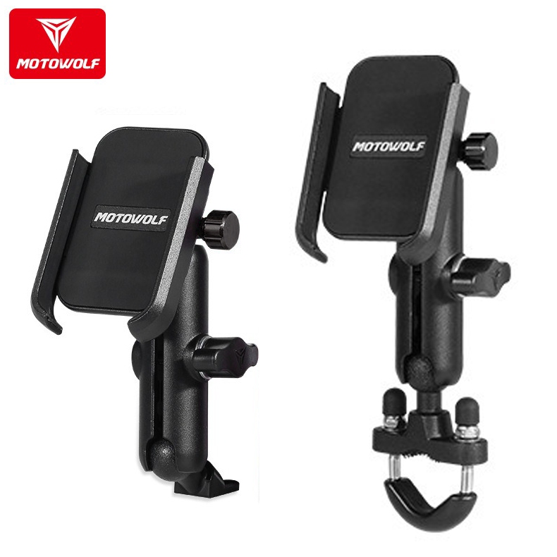 MOTOWOLF MDL 2821 ที่วางโทรศัพท์มือถือ อะลูมิเนียม หัวหมุนได้ 360 องศา มั่นคง สําหรับรถจักรยานยนต์