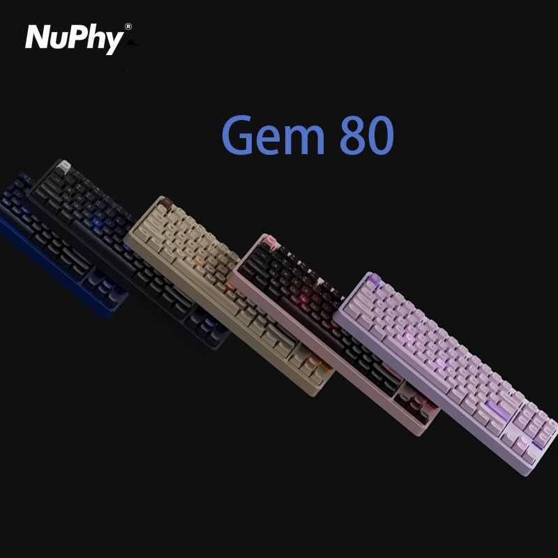 Nuphy Gem80 คีย์บอร์ดไร้สาย สามโหมด ขนาด 80% พร้อมสวิตช์เปลี่ยนได้และไฟ RGB 40 แบบ