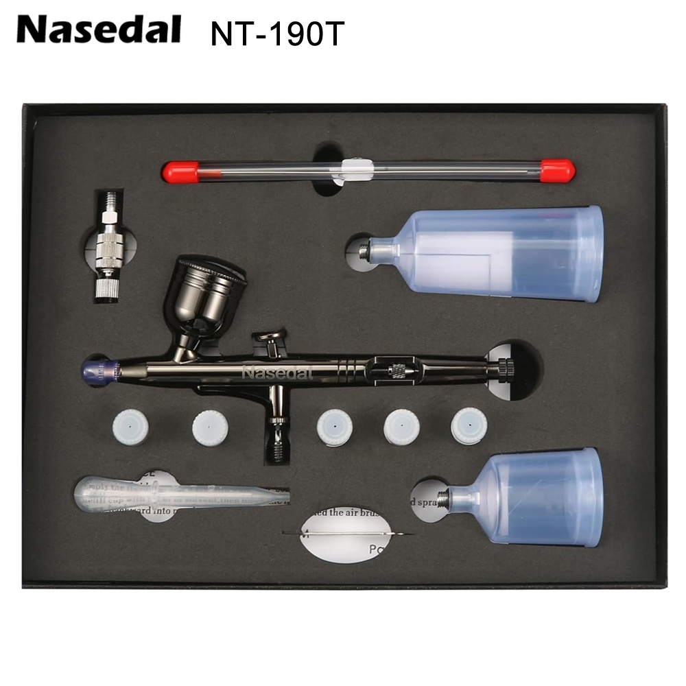 Nasedal Gravity แอร์บรัช 0.3 มม. 7cc สีดํา สําหรับตกแต่งเล็บ โมเดลเค้ก DIY NT-190