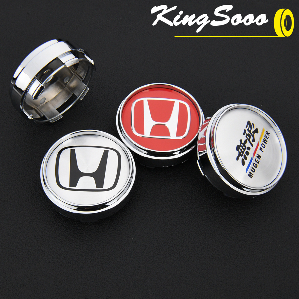 1ห่อ/4ตัว JDM ฝาดุมล้อ ขนาดขา 62มม ฝาครอบดุมล้อ ฮอนด้า MUGEN โลโก้ สติ๊กเกอร์ ครอบดุมล้อตัวสูง สําหรับ แข่งรถ ขอบ สีดํา & สีเงิน