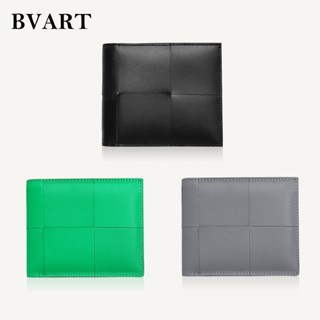 กระเป๋าสตางค์ หนังแท้ ใบสั้น 2 พับ ลายสก๊อต ขนาดใหญ่ สไตล์มิ…