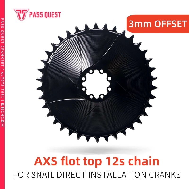 ใบจานหน้า 8 Bolt Sram Force Red Rival AXS 3 มม offset GRAVEL ROAD bike 28-42T Narrow Wide Chain ring 28-42T AXS flot top chain