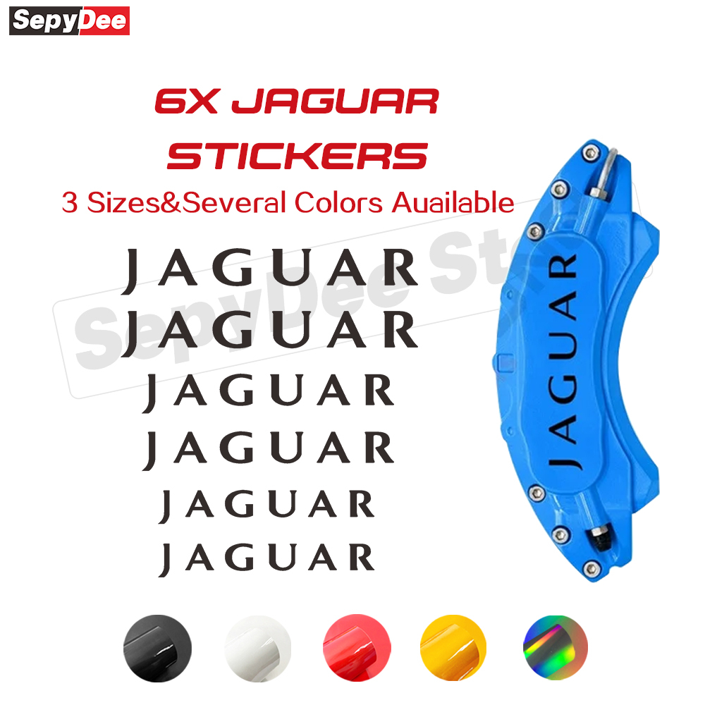 6x เบรค Caliper Decal สติกเกอร์กันน้ําและทนอุณหภูมิสูงสําหรับ JAGUAR XJ XE XF XK อุปกรณ์เสริม