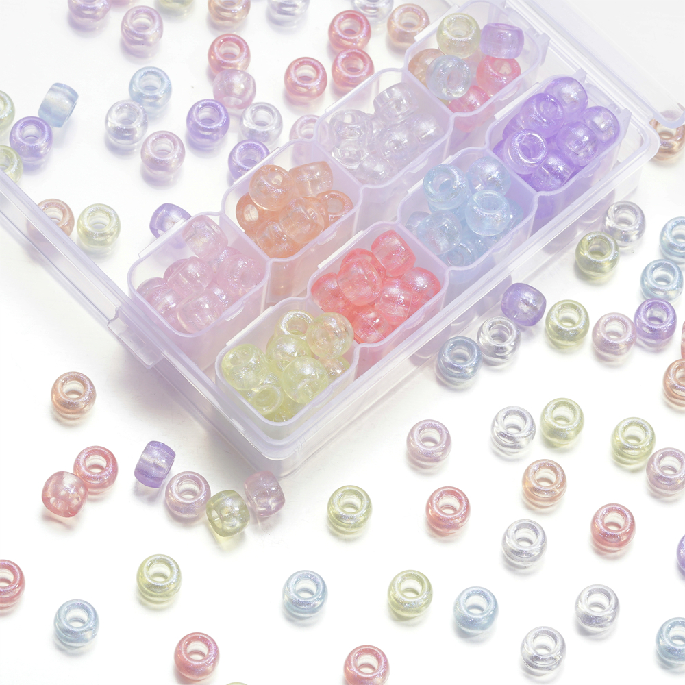 ลูกปัดนางเงือก  6×9มม. 50ชิ้น สีมาการอง งานDIYสร้อยข้อมือ-สร้อยคอ