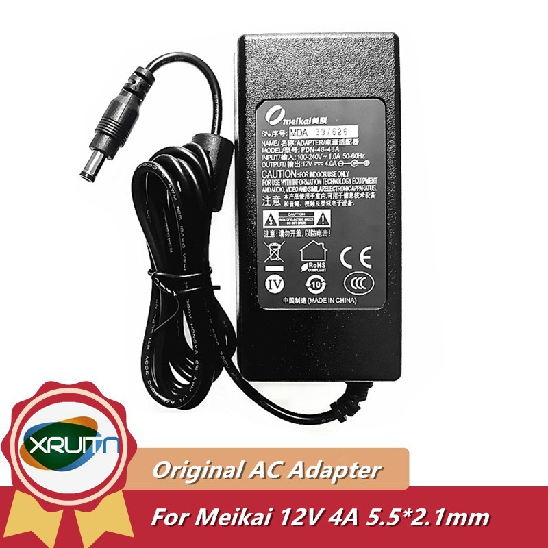 ของแท้ Meikai 12V 4A PDN-48-48A 48W AC Adapter Charger LCD Monitor แหล่งจ่ายไฟ 5.5*2.1 มม.