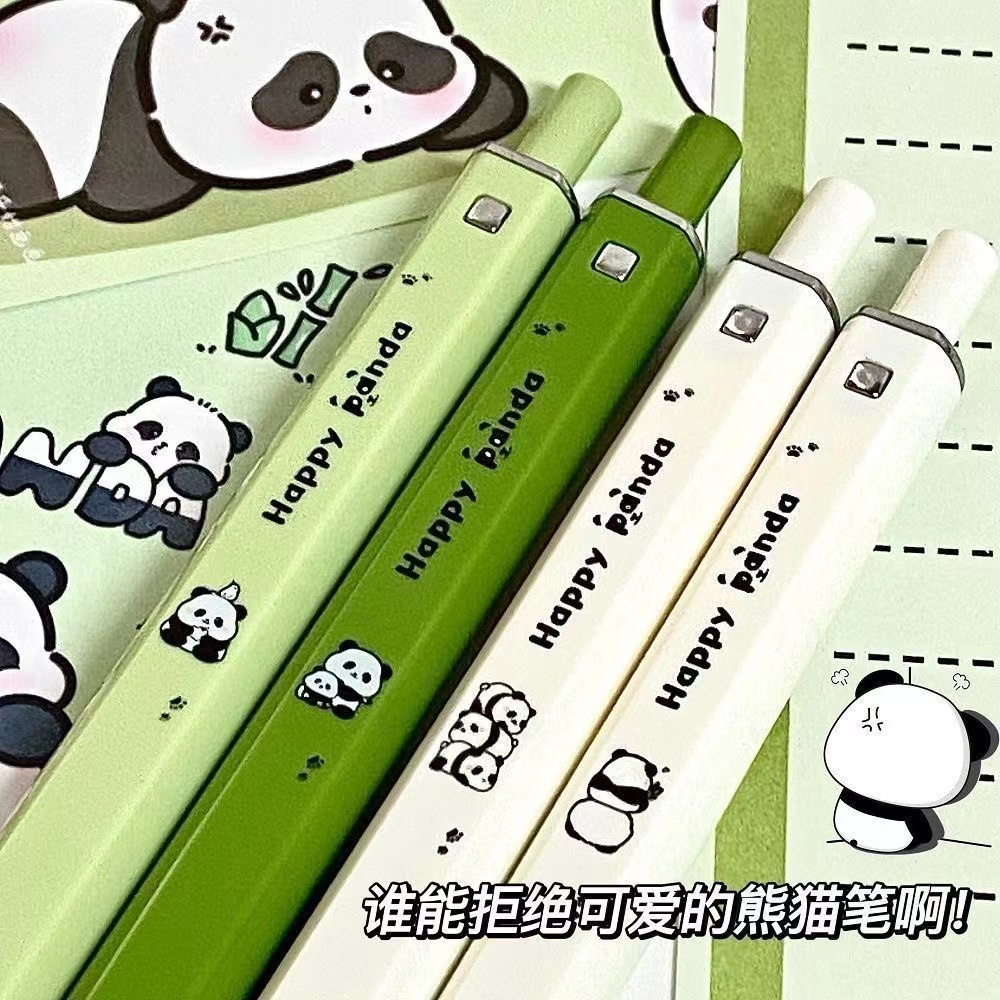 4ชิ้น/เซ็ตน่ารักแพนด้ากดเจลปากกา อิน สไตล์0.5มิลลิเมตรนักเรียนเป็นกลางปากกาปากกาลายเซ็น