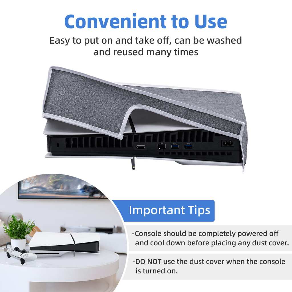 ผ้าคลุมคอนโซล ป้องกันฝุ่น แนวนอน สําหรับ PS5 Slim Console - รูปที่ 6