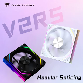 Jungle Leopard Interstellar V2 RS CPU บล็อกพัดลม ARGB 120 มม.สีขาวปริซึม Lian li รุ่นเดียวกัน Infinite Mirror Building Block Splicing พัดลมพีซีเดี่ยว 5V 3PIN เมนบอร์ดแสง Sync