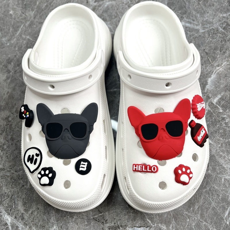 หมาแว่น Jibbitz ชุดตัวติดรองเท้าเซต ตัวติดรองเท้ามีรู จิ๊บบิท Charms ตกแต่งน่ารัก