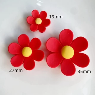 10 ชิ้น / เซต 19/27/35 มม. เคลือบด้าน ดอกทานตะวัน ดอกไม้ เรซิน ด้านหลังแบน DIY รองเท้า หัวเข็มขัด ถ้วยโทรศัพท์ อุปกรณ์เสริม
