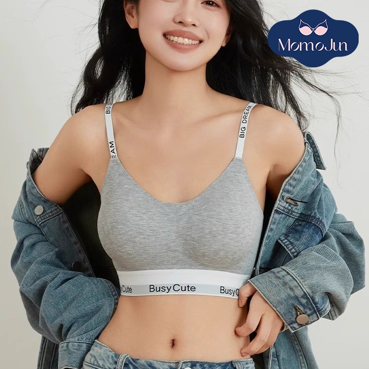 Momo สปอร์ตบราลําลอง ไร้รอยต่อ ไร้รอยต่อ ใส่สบาย ไร้กรอบ เซ็กซี่ สําหรับผู้หญิง
