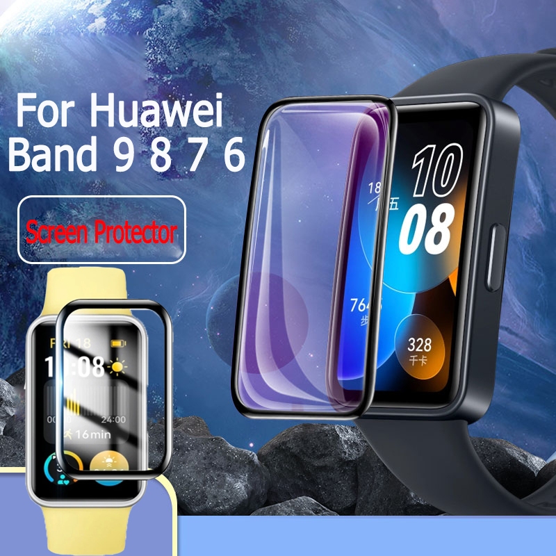 ฟิล์มกันรอย Huawei Band 9 ฟิล์ม ฟิล์ม 3D ลงโค้ง ฟิล์ม สำหรับ Huwei Band 9 8 7 6 Smart Band อุปกรณ์สวมใส่