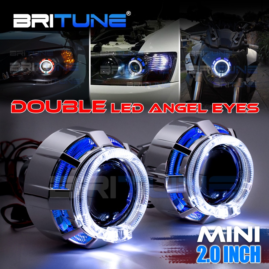 เลนส์โปรเจคเตอร์ไฟหน้า LED DRL Halo H1 H4 H7 2.0 นิ้ว สําหรับรถยนต์ รถจักรยานยนต์