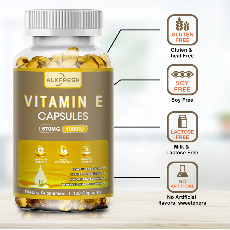 วิตามินอี 670MG 1000IU แคปซูลต้านอนุมูลอิสระ บำรุงผิว ต้านริ้วรอย บำรุงหัวใจ thumbnail 9