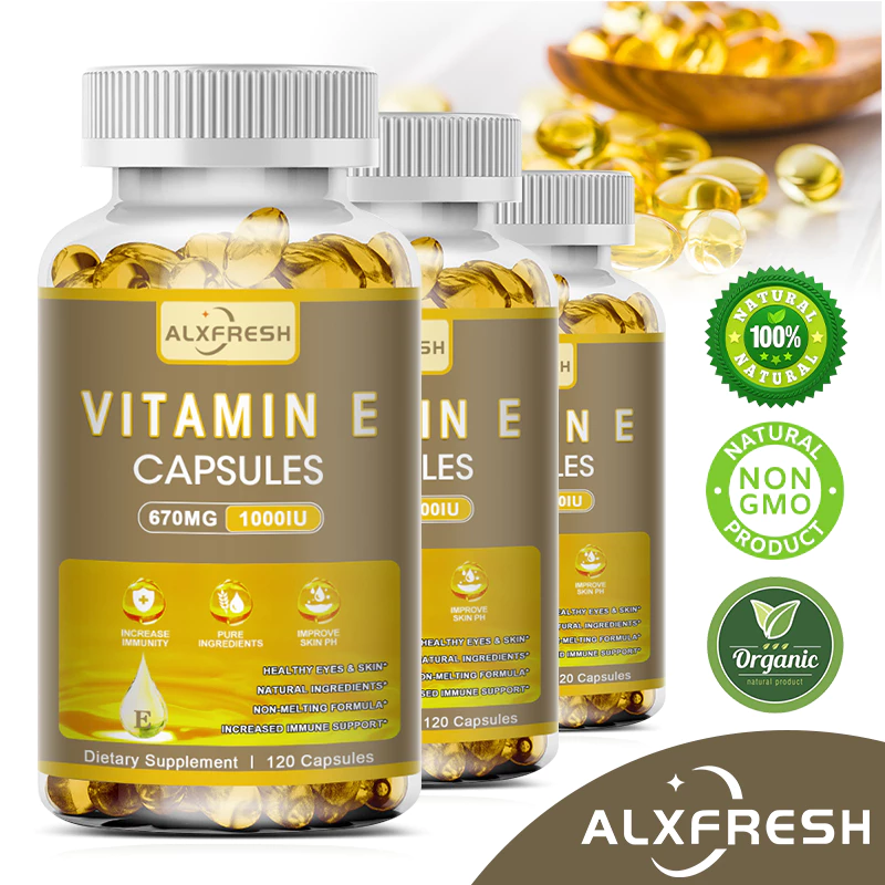 วิตามินอี 670MG 1000IU แคปซูลต้านอนุมูลอิสระ บำรุงผิว ต้านริ้วรอย บำรุงหัวใจ