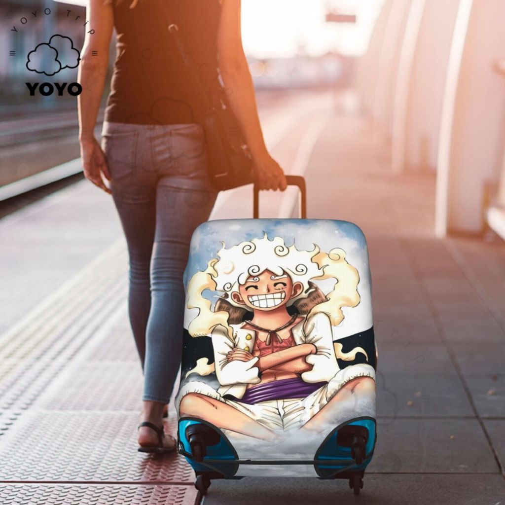 ผ้าคลุมกระเป๋าเดินทาง แบบหนา ยืดหยุ่นสูง ลาย One Piece 18 24 28 32 นิ้ว