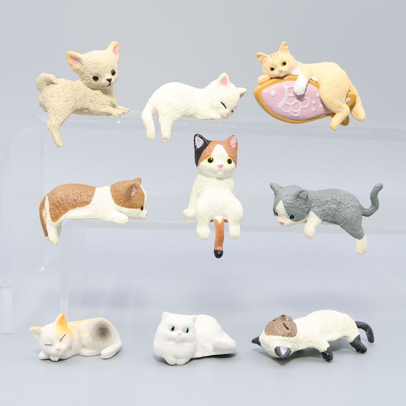 โมเดลฟิกเกอร์ PVC รูปการ์ตูนแมวน่ารัก ขนาดเล็ก 3-5 ซม. สําหรับตกแต่งระเบียง 1 ชิ้น