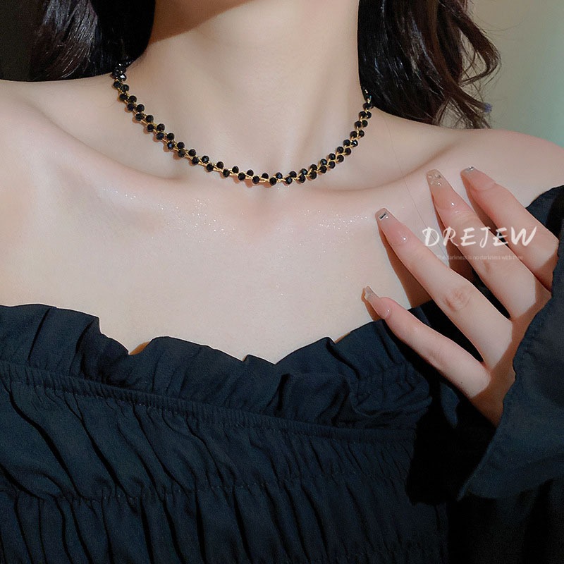 DREJEW สร้อยคอโซ่ ประดับมุกคริสตัล ทอง 18K สไตล์เกาหลี ระดับไฮเอนด์ – โปรปัง
