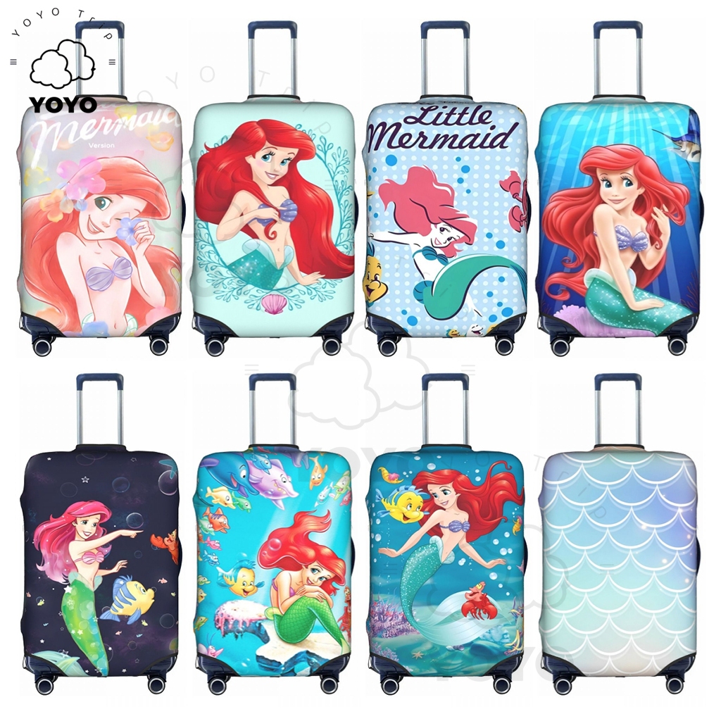 ผ้าคลุมกระเป๋าเดินทาง Mermaid Travel 18/24/28/32 นิ้วฝาครอบป้องกันกระเป๋าเดินทางแบบหนายืดหยุ่นสูง