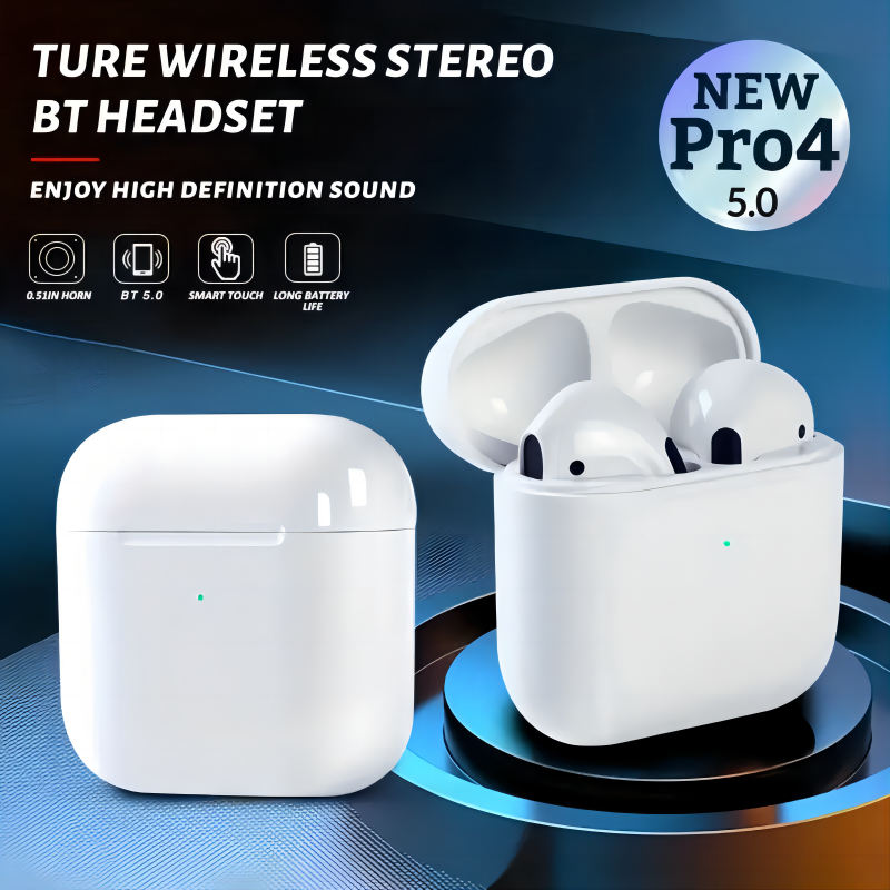 หูฟังบลูทูธไร้สาย TWS Pro4 in ear พร้อมระบบควบคุมแบบสัมผัสและไมโครโฟนในตัว