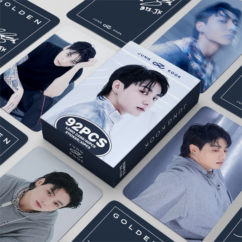 สติกเกอร์การ์ดรูปภาพ LOMO JUNGKOOK The GOLDEN จํานวน 92 ชิ้น ต่อกล่อง