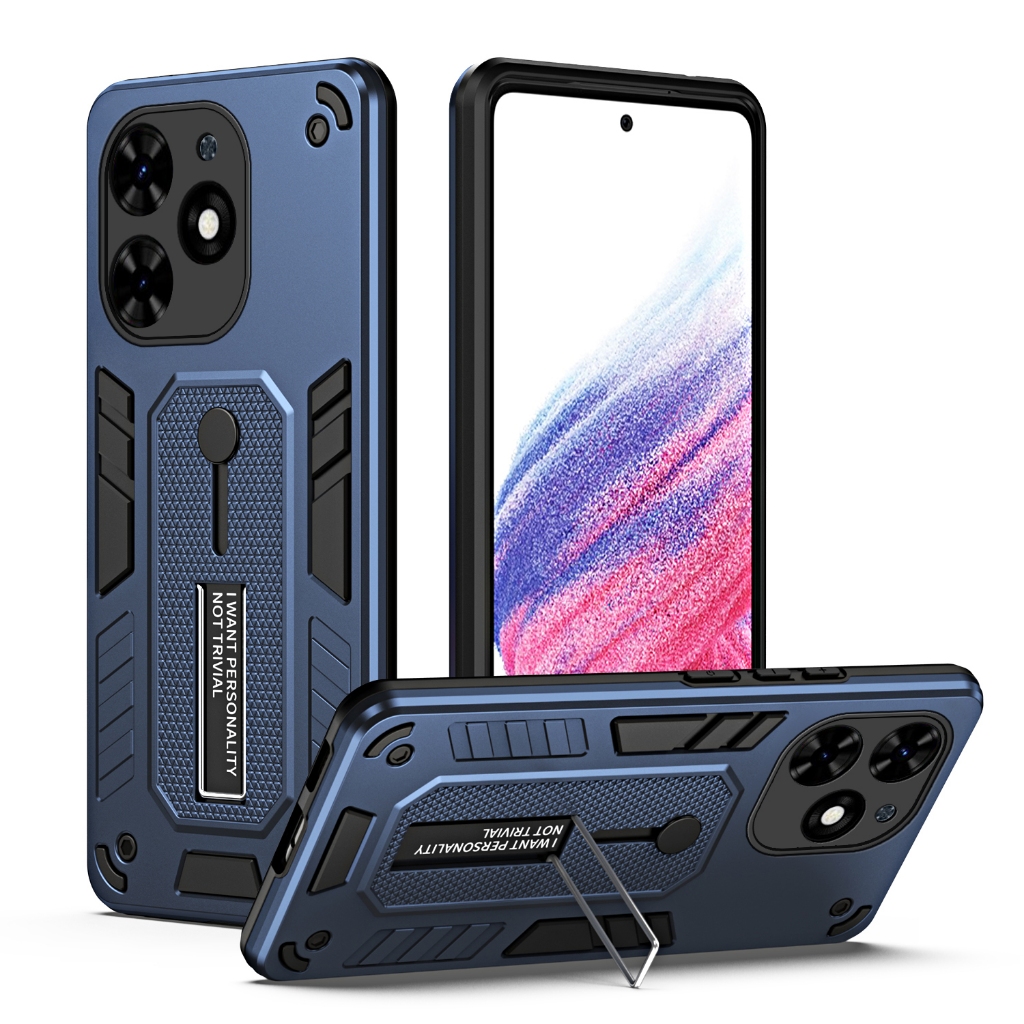 สําหรับ Tecno Spark Go 2024 คุณภาพสูง พร้อมสายคล้องมือ แบบยืดหดได้ และยาง TPU ป้องกันการตกกระแทก เคสแข็ง