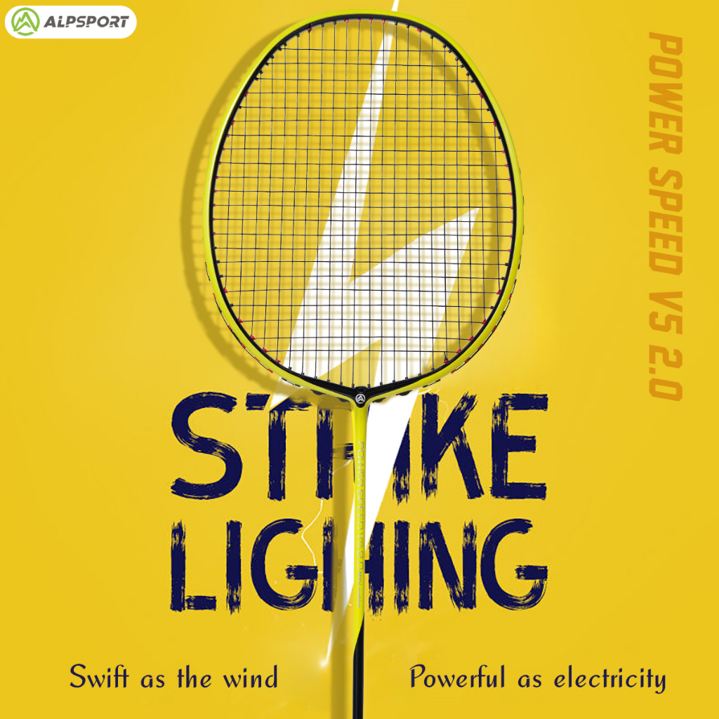 Alp V5 2.0 MXH ไม้แบดมินตัน คาร์บอนไฟเบอร์ สีเหลือง สีฟ้า 4U 75G Rsl Yonex Liling Victor ALPSPORT