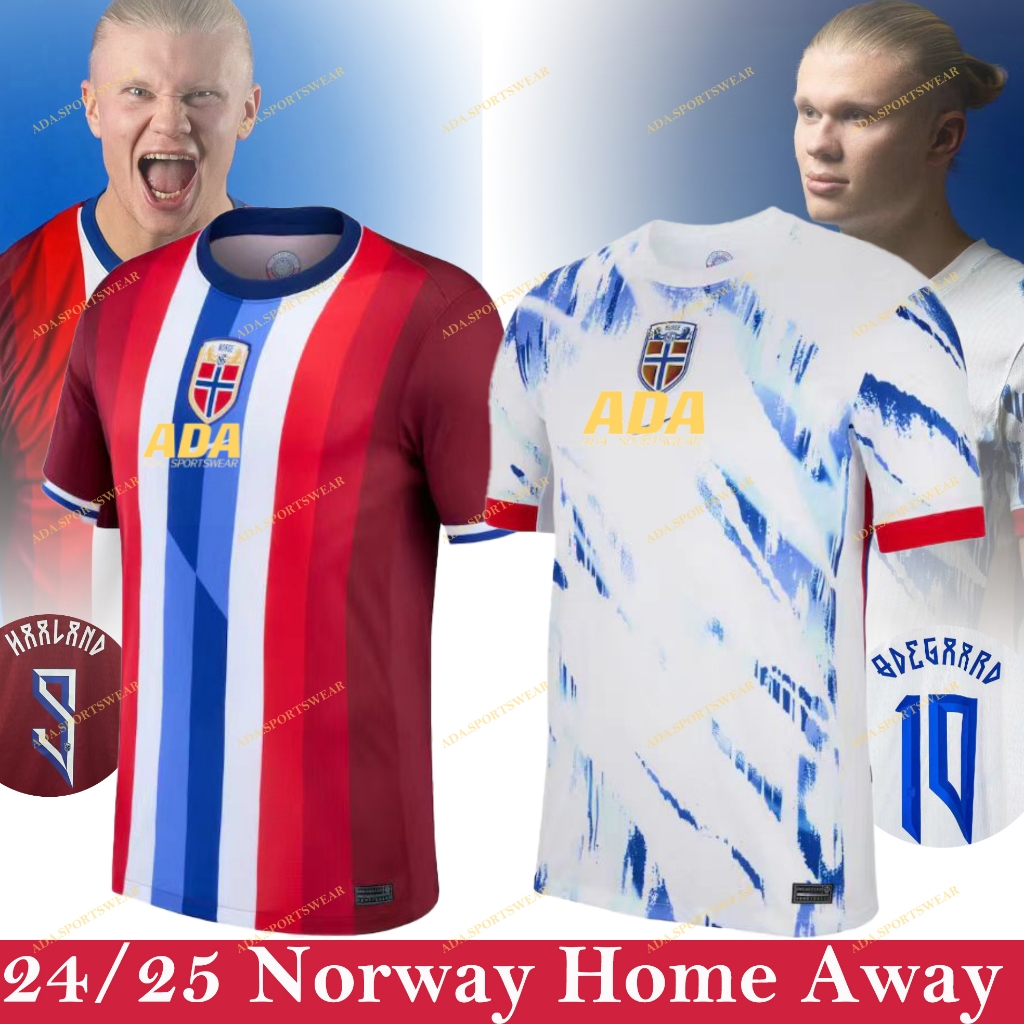 เสื้อกีฬาแขนสั้น ลายทีมชาติฟุตบอล Norway Home 24 25 ไซซ์ S - 4XL ชุดเหย้า สําหรับผู้ชาย