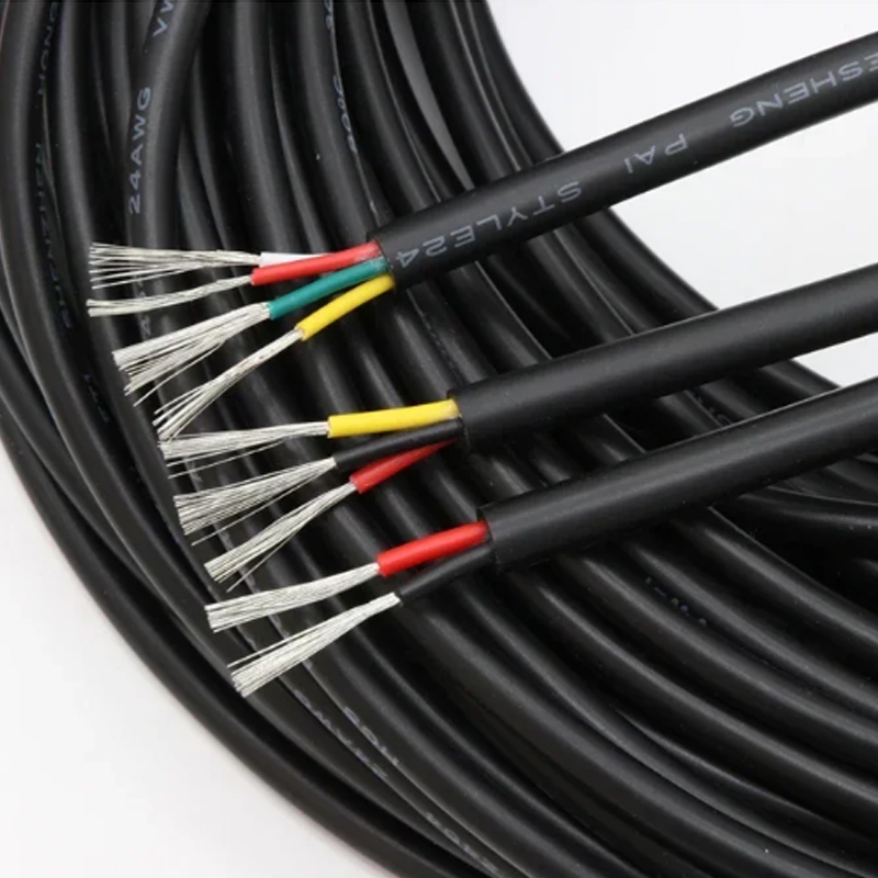 1 เมตร 18-28 AWG UL2464 Sheathed สายไฟทองแดงสัญญาณ 2 3 4 5 6 7 8 10 Core Soft Electronic Audio Wire