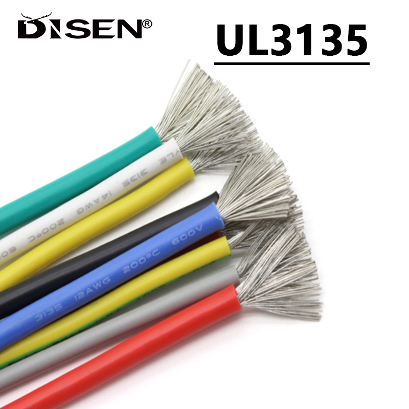 1/2/5ม UL3135 ยางซิลิโคนอ่อนฉนวนลวดดีบุกทองแดง 30 28 26 24 22 20 18 16 14 12 โดยรวม สายทนอุณหภูมิสูง