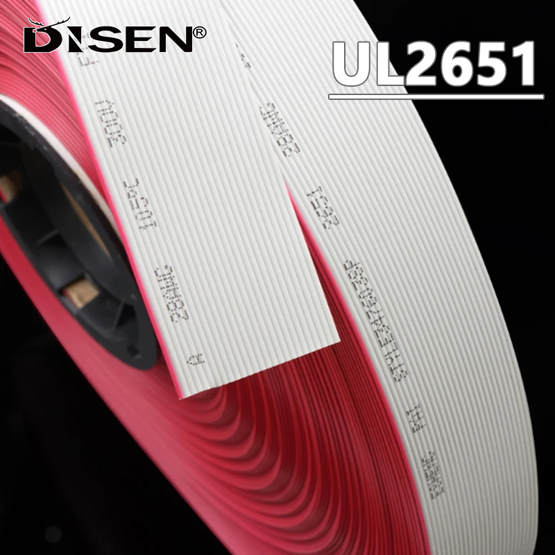 1M UL2651 สีเทาสีแดงแบนสายเคเบิลข้อมูลลวดดีบุกทองแดง 10 14 16 20 26 ขา AWG 28 300V สําหรับ 2.54 มม. 