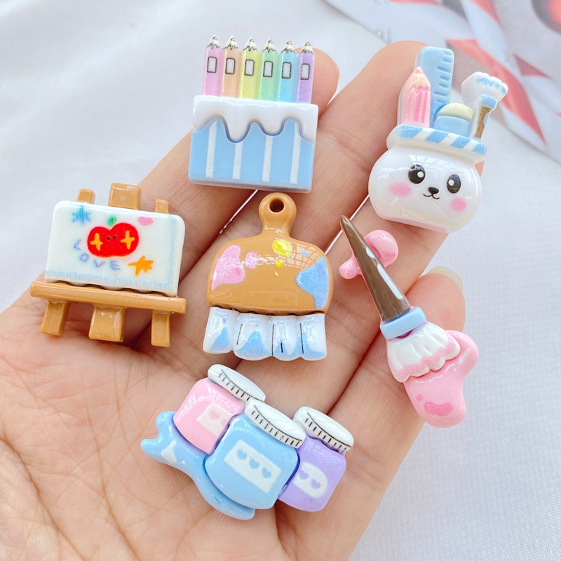 10 ชิ้น / ชุด น่ารัก คละ เครื่องเขียน การเรียนรู้ เครื่องมือวาดภาพ ด้านหลังแบน DIY สมุดภาพ งานฝีมือ ตกแต่ง