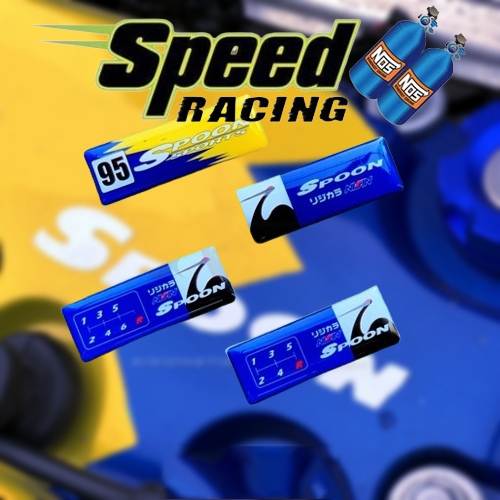 Jdm Speed Racing ช้อนกีฬาเรซิ่น 3D สติกเกอร์ป้ายสัญลักษณ์ DIY รถกระจกมองข้างประตู Decal